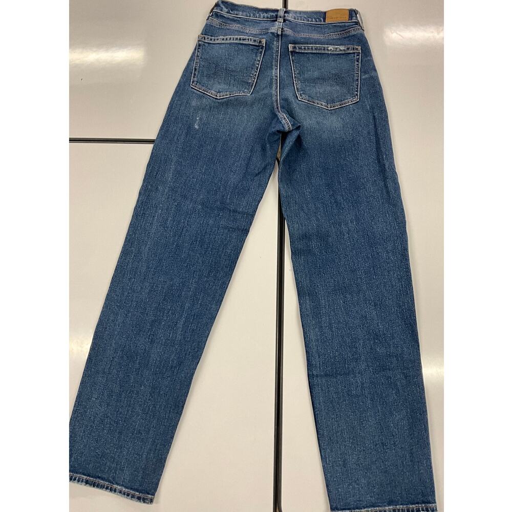 American Eagle Women's STRIGID 00R Denim Jeans Super High Rise Baggy Straight - Picture 3 of 11
